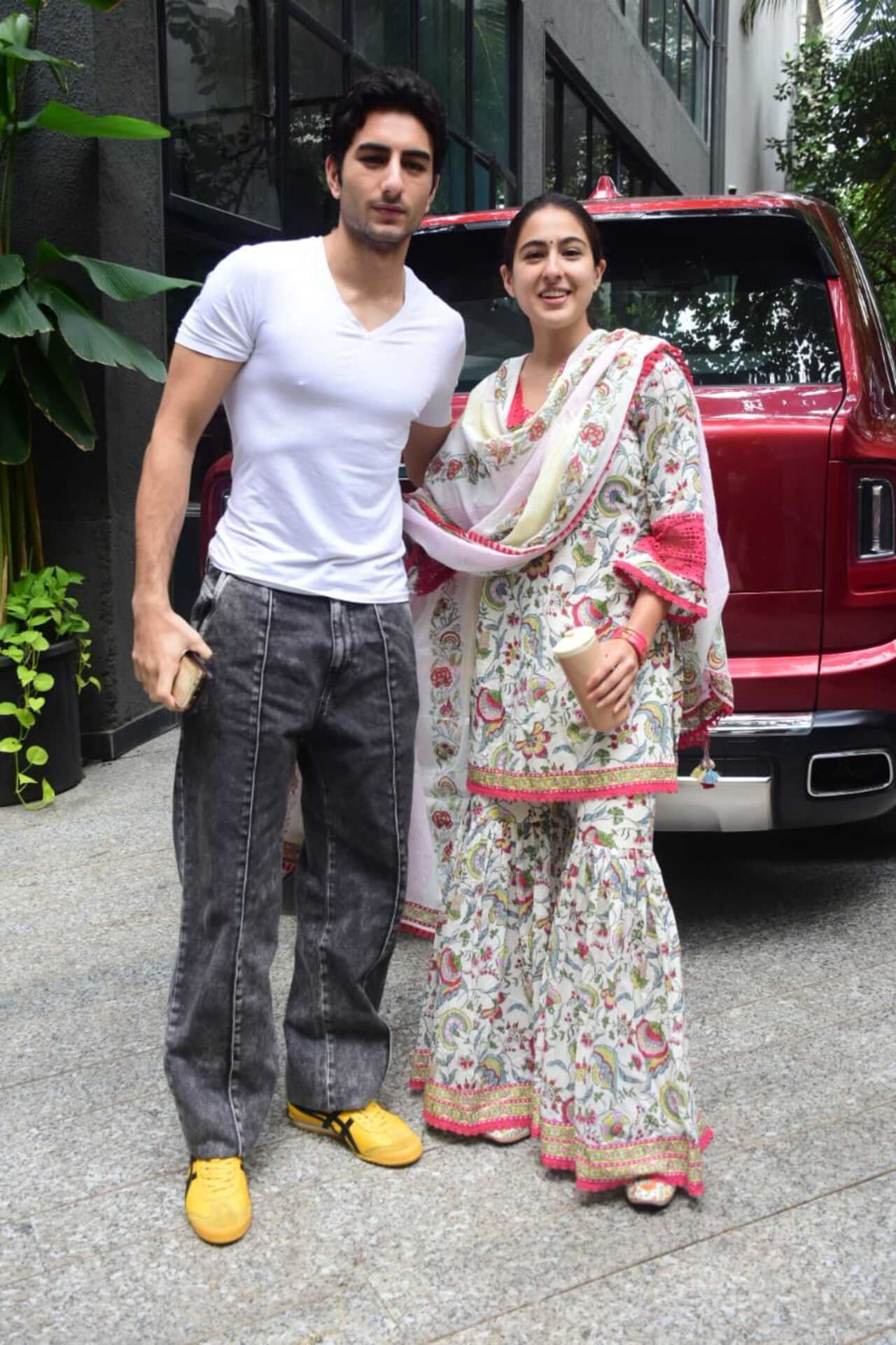 Sara Ali Khan attended a meeting with her brother Ibrahim Ali Khan at Maddock Films' office 